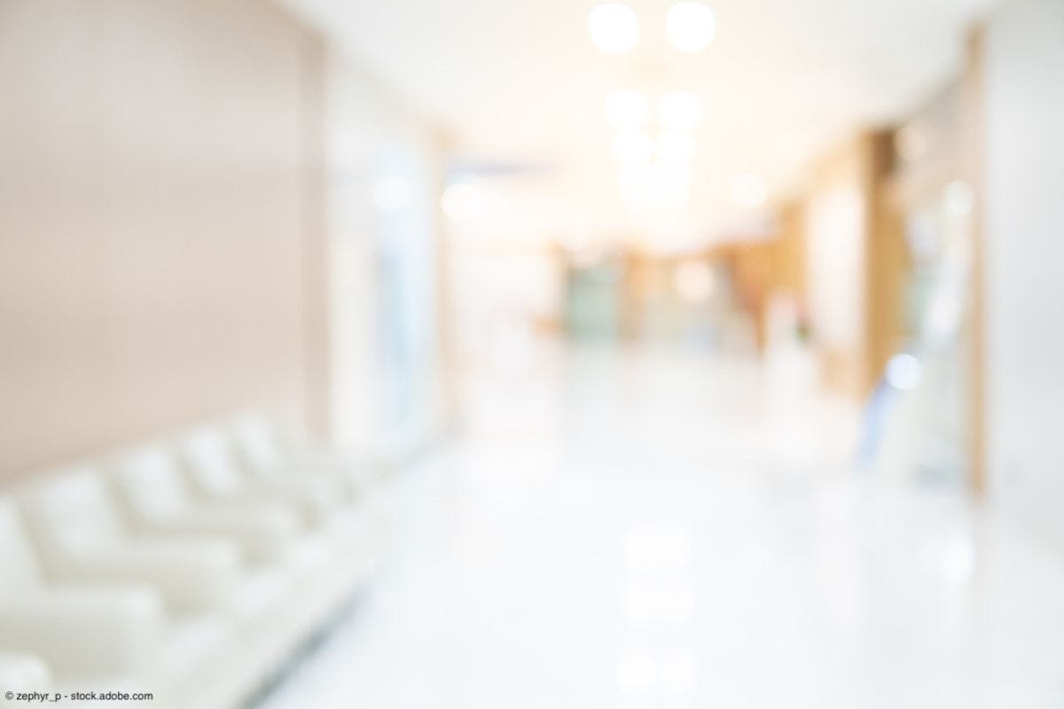 blurred image of a clinical hallway